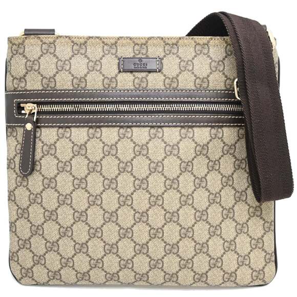 Gucci Handbags - GUCCI Brown Coated Canvas Shoulder Bag